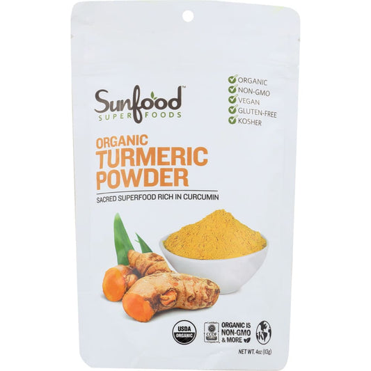 SUNFOOD SUPERFOODS: Organic Turmeric Powder 4oz (Pack of 4) - MONTHLY SPECIALS > Miscellaneous Supplements - SUNFOOD SUPERFOODS