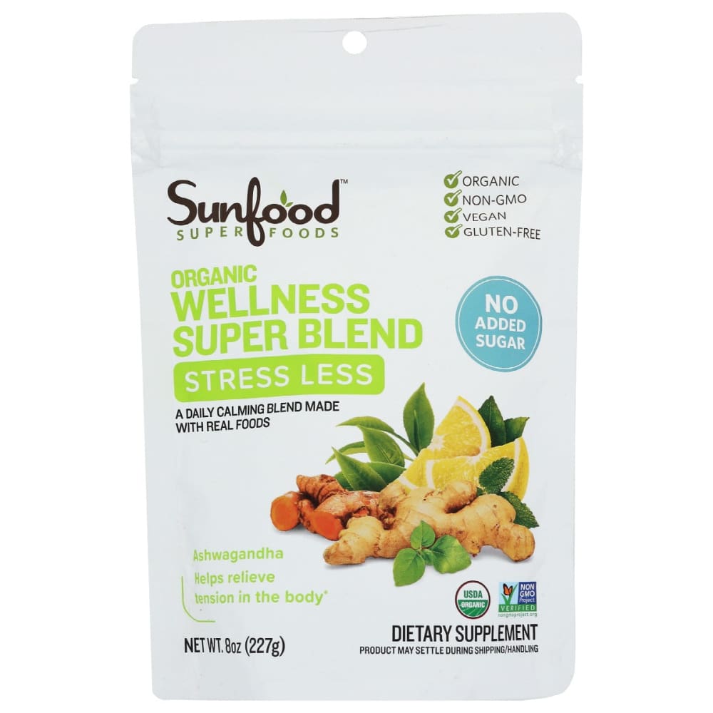 SUNFOOD SUPERFOODS: Stress Superfood Powder 8 oz - Vitamins & Supplements > Food Supplements - Sunfood Superfoods