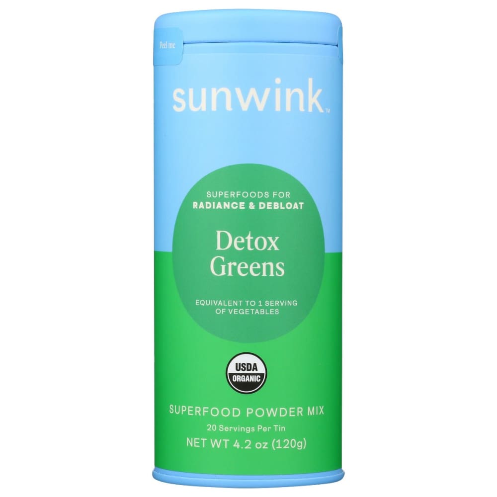 SUNWINK: Super Food Powder Detox Greens 4.2 oz - SUNWINK