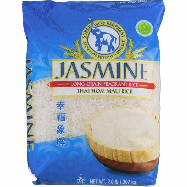 SUPER LUCKY ELEPHANT Jasmine White Rice, 2 lb (Case of 4) | ShelHealth