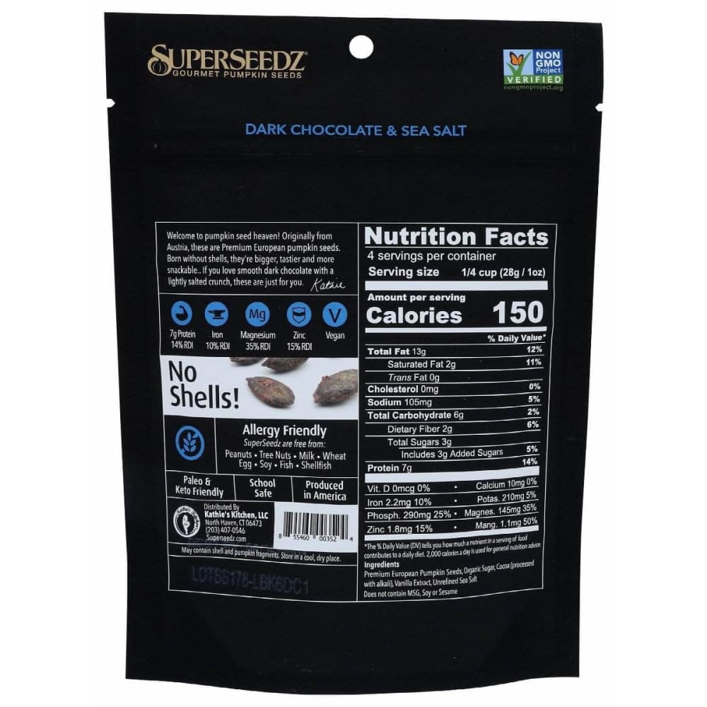 SUPER SEEDZ Super Seedz Seeds Pumpkin Dk Chocolat, 4 Oz