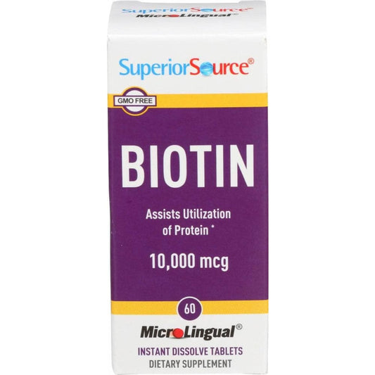 SUPERIOR SOURCE SUPERIOR SOURCE Biotin 10000 Mcg, 60 tb