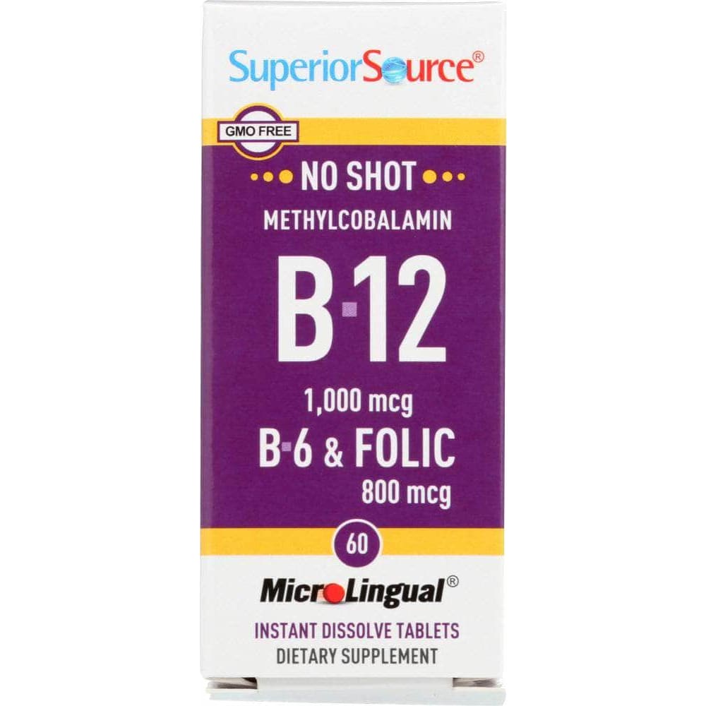 Superior Source Superior Source Methylcobalamin B12, 1000 mcg, B6 and Folic Acid, 60 tb