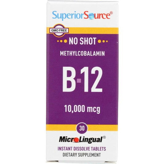 SUPERIOR SOURCE SUPERIOR SOURCE No Shot Methl B12 10000Mg, 30 tb