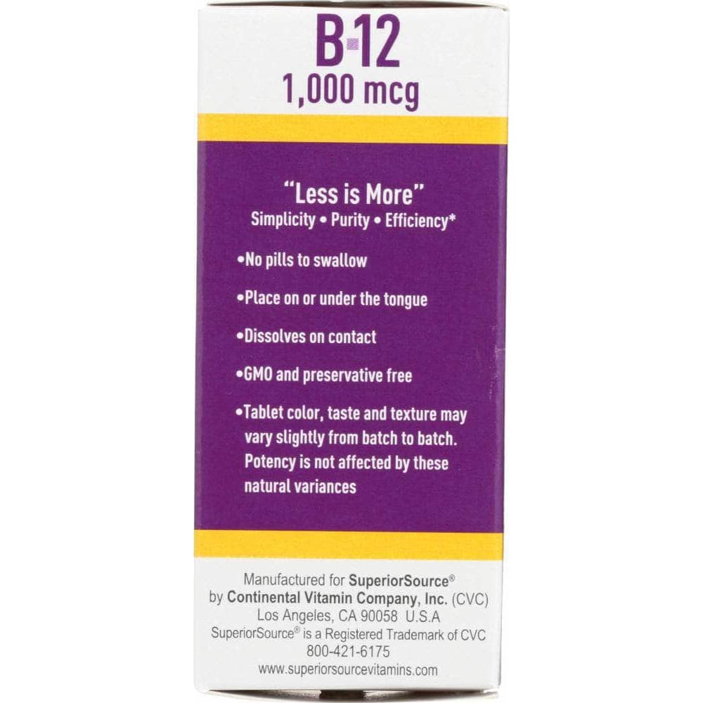 Superior Source Superior Source Vitamin, B12 1000 MCG, 60 tb