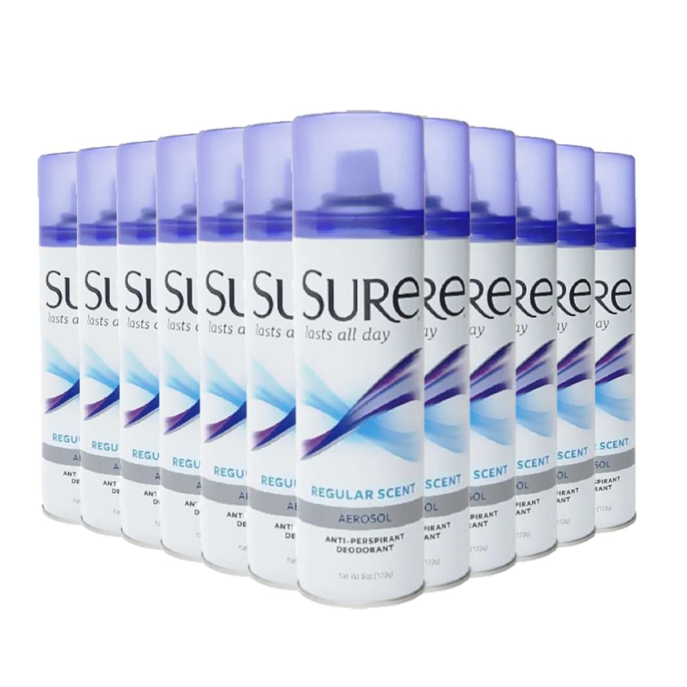Sure Regular Scent 6 oz Anti-Perspirant & Deodorant Spray - 12 Pack - Deodorant & Anti-Perspirant - Sure