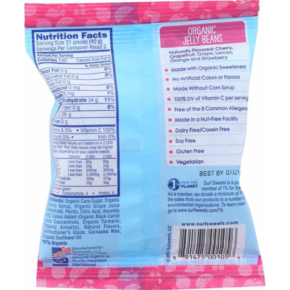 Surf Sweets Surf Sweets Organic Jelly Beans, 2.75 oz