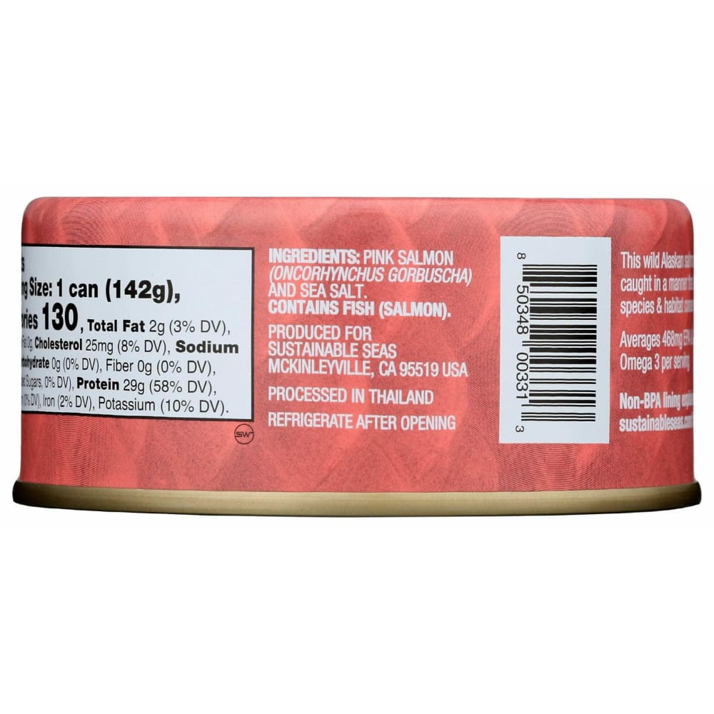 SUSTAINABLE SEAS Grocery > Pantry > Meat Poultry & Seafood SUSTAINABLE SEAS: Pink Salmon, 5 oz