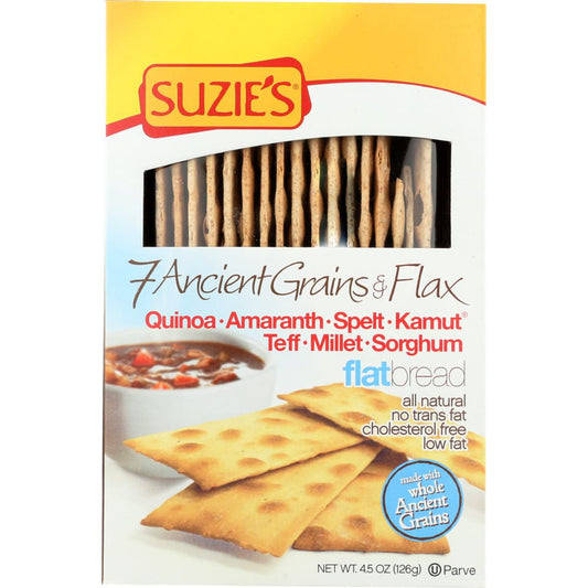 SUZIES: 7 Grain and Flax Flatbread 4.5 oz (Pack of 5) - Crackers - SUZIES