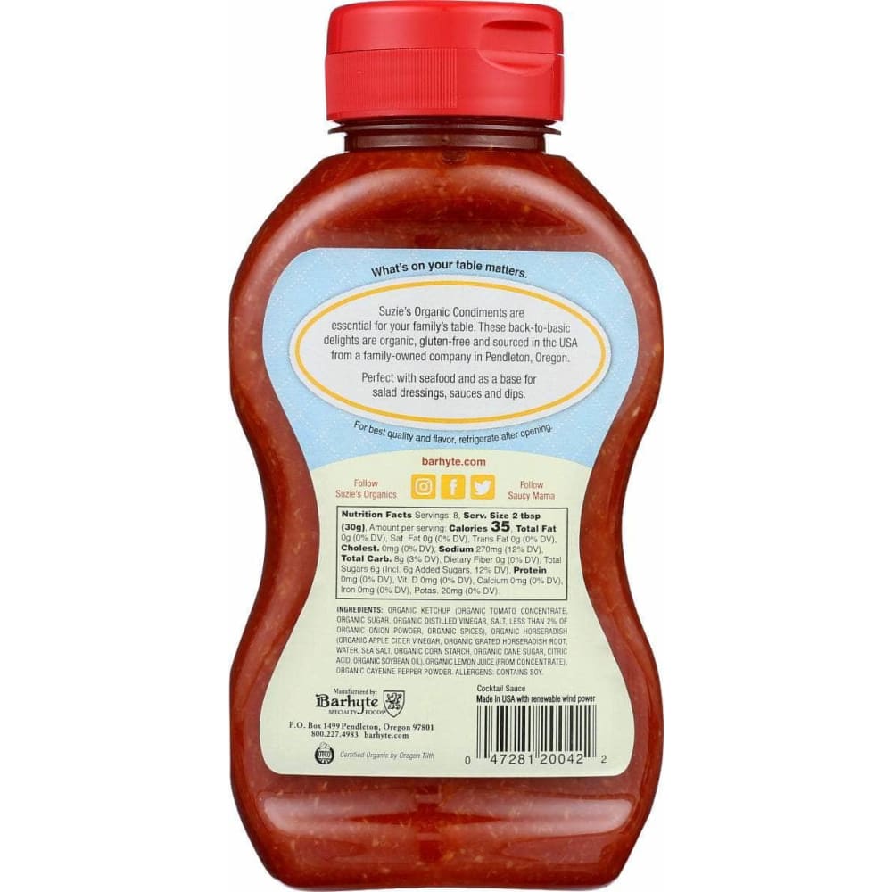 SUZIE'S Grocery > Pantry > Condiments SUZIE'S Organic Cocktail Sauce, 8 fo