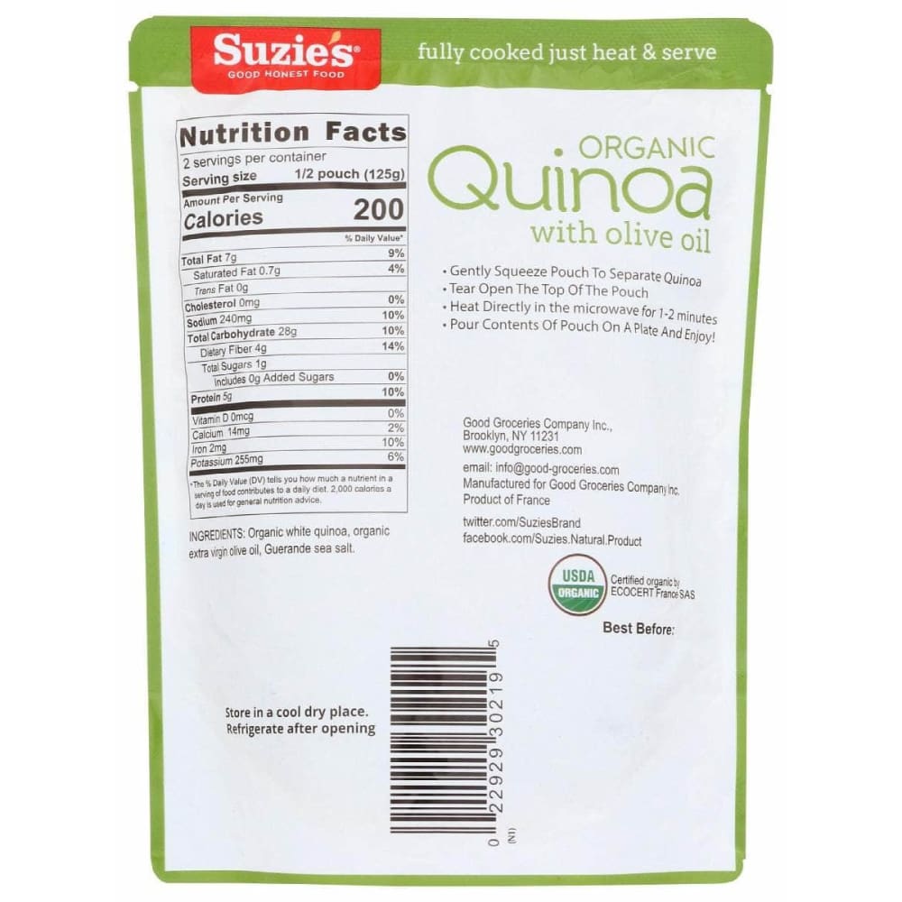 SUZIES Grocery > Pantry > Rice SUZIES: Quinoa Olive Oil Sea Salt, 9 oz