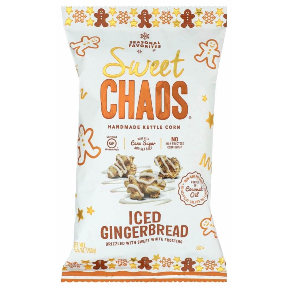 SWEET CHAOS Grocery > Snacks > Popcorn SWEET CHAOS: Iced Gingerbread Drizzled Popcorn, 5.5 oz