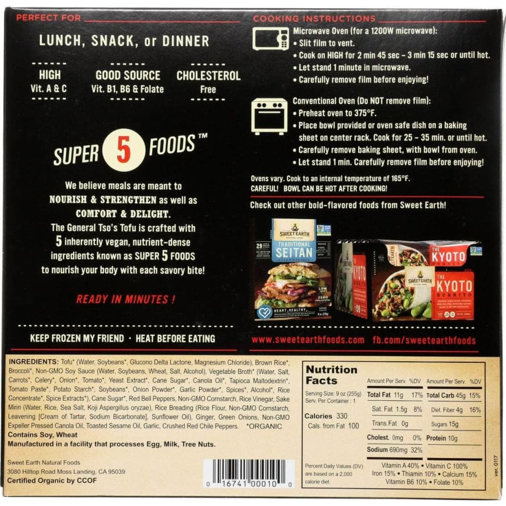 Sweet Earth Foods Sweet Earth General Tso's Tofu, 9 oz