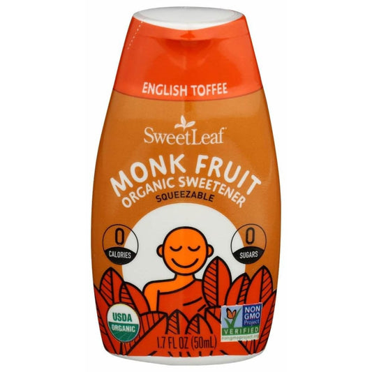 SWEETLEAF STEVIA Sweetleaf Stevia Monk Fruit Organic Sweetener English Toffee Squeezable, 1.7 Oz