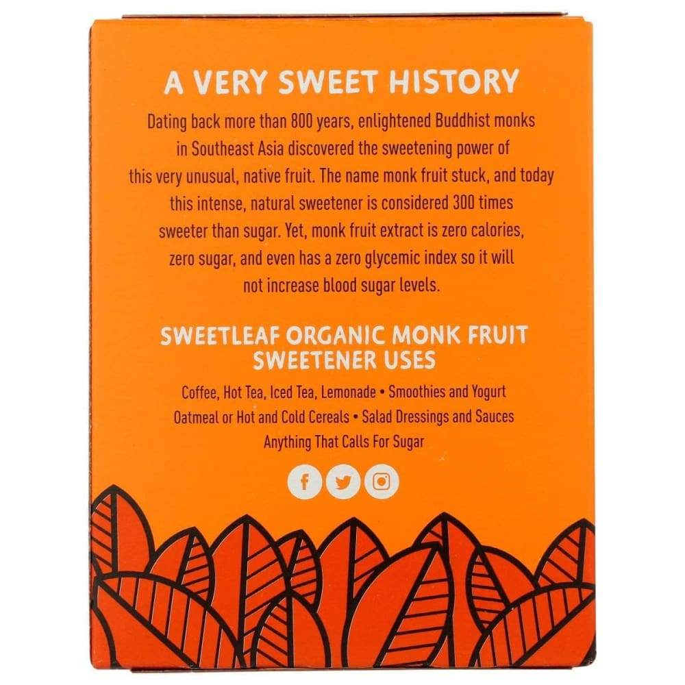 SWEETLEAF STEVIA Sweetleaf Stevia Monk Fruit Sweetener 80Ct, 2.26 Oz