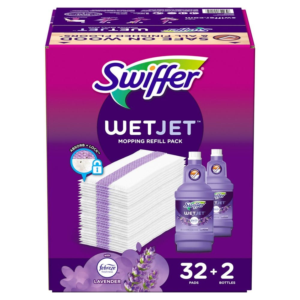 Swiffer WetJet Refill Pack Lavender (32 Pads + 2 Bottles) - Cleaning Tools - Swiffer