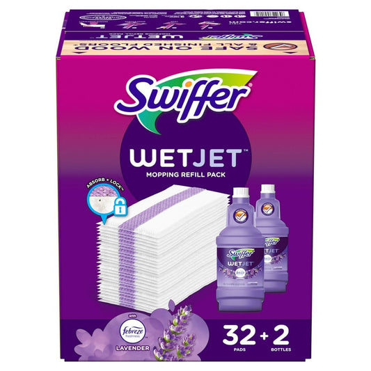 Swiffer WetJet Refill Pack Lavender (32 Pads + 2 Bottles) - Cleaning Tools - Swiffer