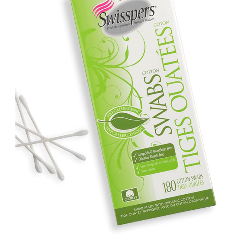 SWISSPERS Swisspers Organic Cotton Swabs, 180 Pc