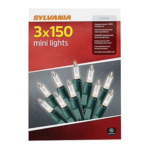 Sylvania 150-Light Clear Incandescent Light Set 3 pk. - Home/Seasonal/Holiday/Holiday Decor/Christmas Lights/ - Sylvania