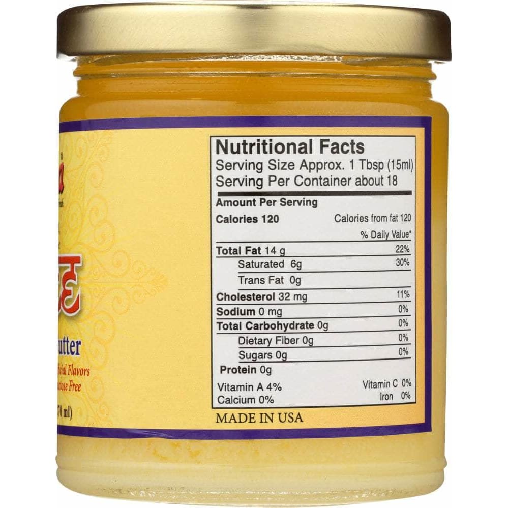 TAAZA Grocery > Dairy, Dairy Substitutes and Eggs > Butters TAAZA: Clarified Pure Ghee Butter, 9 oz