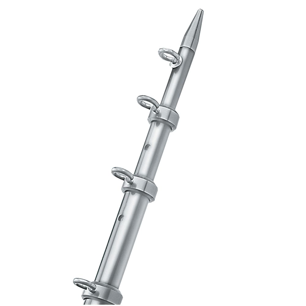 TACO 12’ Silver/ Silver Center Rigger Pole - 1-1/ 8 Diameter - Hunting & Fishing | Outriggers - TACO Marine