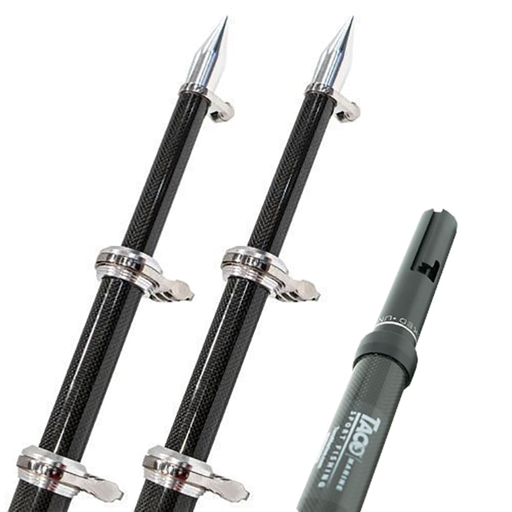 TACO 24’ Carbon Fiber Twist & Lock Outrigger Poles f/ GS-450 GS-500 & GS-1000 Bases - Black - Hunting & Fishing | Outriggers - TACO Marine