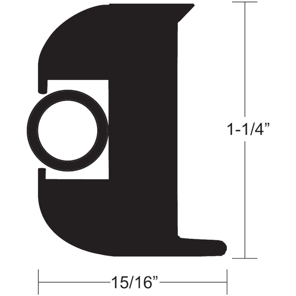 TACO Flex Vinyl Rub Rail Kit - Black w/ Black Insert - 70’ - 1-1/ 4 x 15/ 16 - Marine Hardware | Rub Rail - TACO Marine