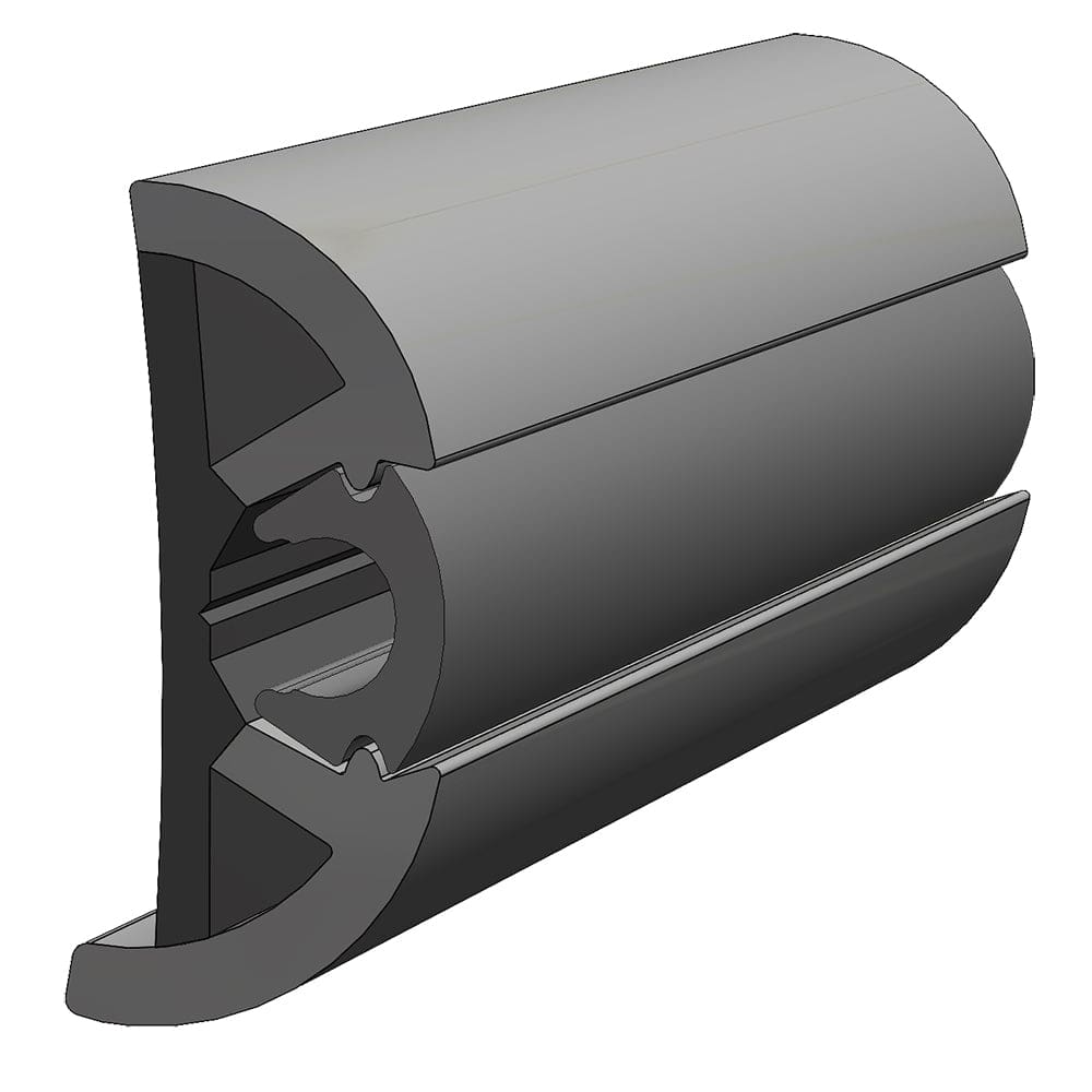 TACO SuproFlex Rub Rail Kit Gray w/ Gray Insert - 2H x 1.2W x 80’L - Marine Hardware | Rub Rail - TACO Marine
