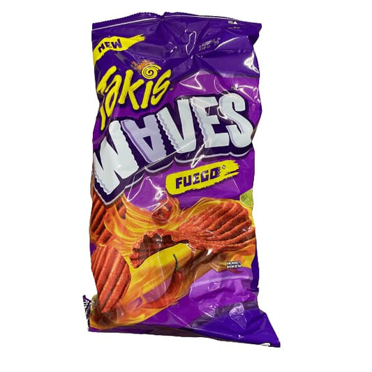 Takis Takis Waves Fuego, Hot Chili Pepper and Lime Artificially Flavored Potato Chips, 8 Ounce Bag