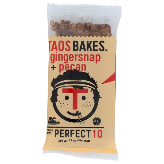TAOS BAKES: Gingersnap Pecan Bar 1.8 oz (Pack of 6) - Nutritional Bars Drinks and Shakes - TAOS BAKES