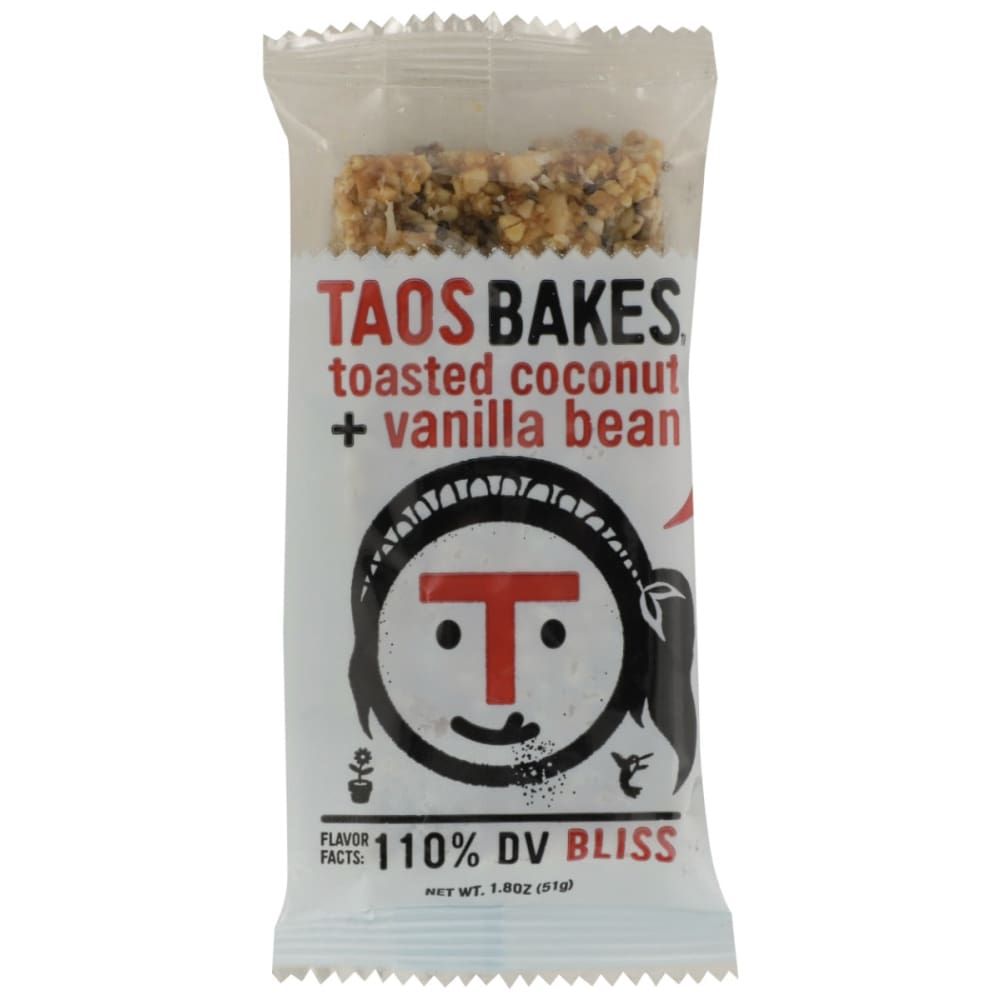 TAOS BAKES: Toasted Coconut Vanilla Bean Bar 1.8 oz (Pack of 6) - Grocery > Natural Snacks > Snacks - TAOS BAKES