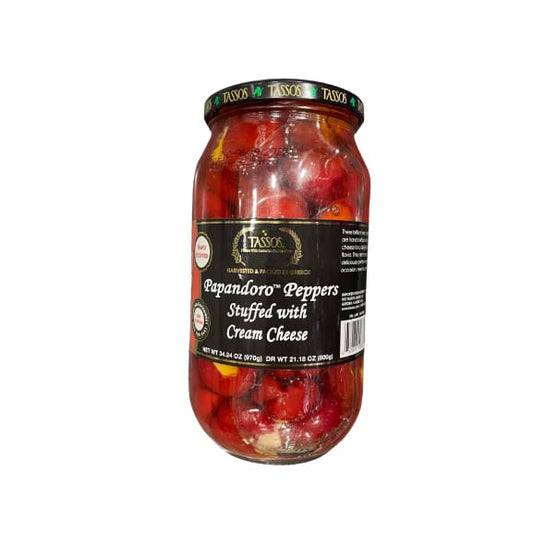 Tasos Papandoro Peppers Stuffed with Cream Cheese 33.8 oz. - Tasos Papandoro