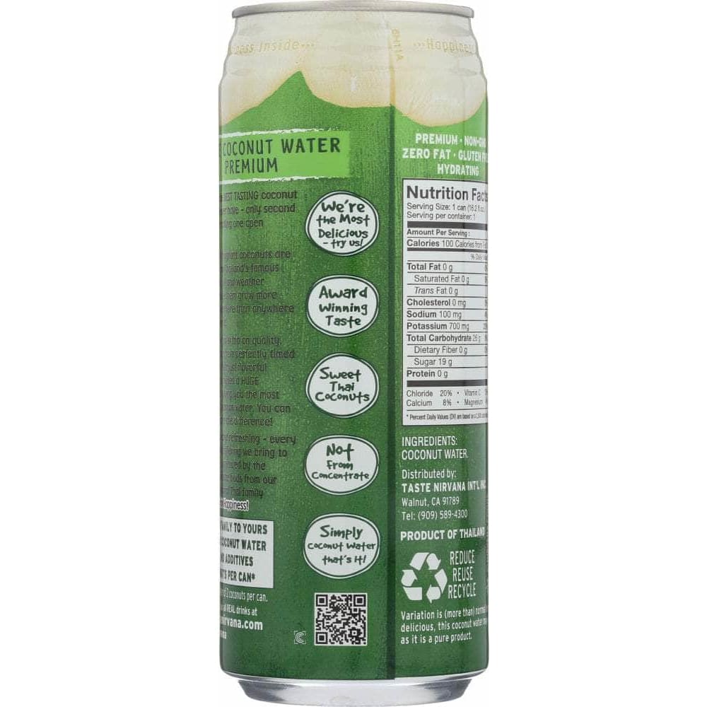 Taste Nirvana Taste Nirvana Real Coconut Water in Can, 16.2 oz