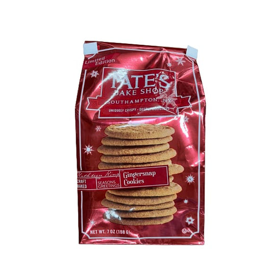Tate’S Bake Shop Gingersnap Cookies Limited Edition Holiday Cookies 7 Oz - Tate’S Bake Shop