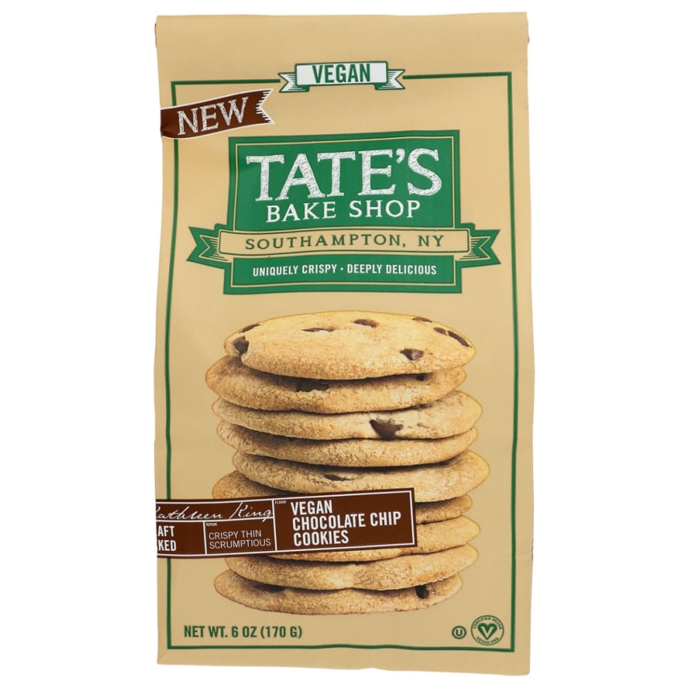 TATES: Vegan Chocolate Chip Cookies 6 oz (Pack of 4) - Grocery > Snacks > Cookies - TATES