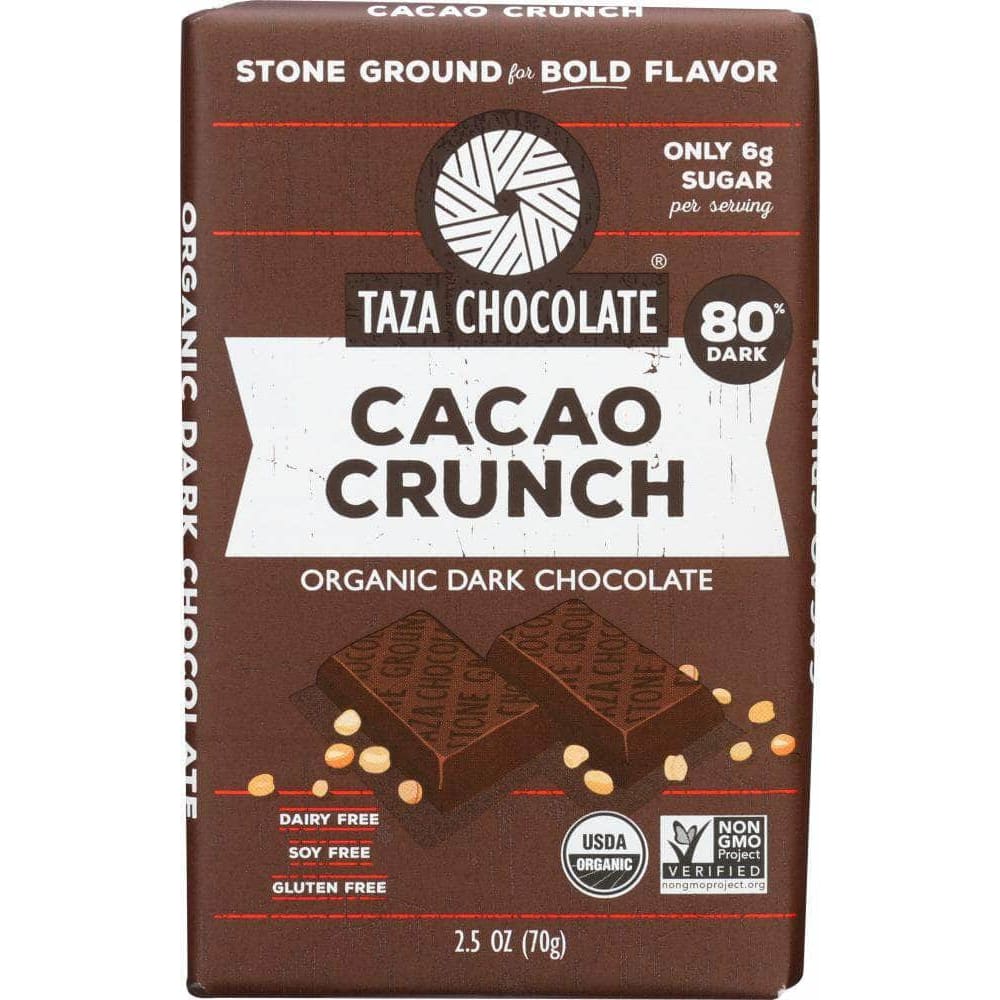 Taza Chocolate Taza Chocolate Cacao Crunch Amaze Dark Chocolate Bar, 2.5 oz