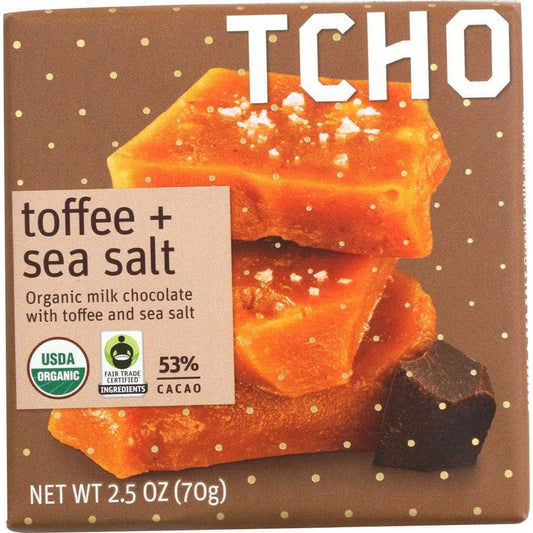 TCHO CHOCOLATE Tcho Toffee + Sea Salt Chocolate Bar, 2.5 Oz