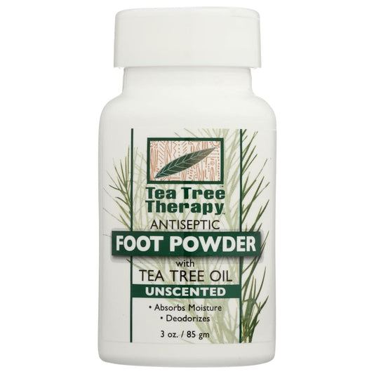 TEA TREE THERAPY: Foot Powder Unscented 3 oz (Pack of 4) - MONTHLY SPECIALS > Deodorants & Antiperspirants > Deodorant Powder - TEA TREE