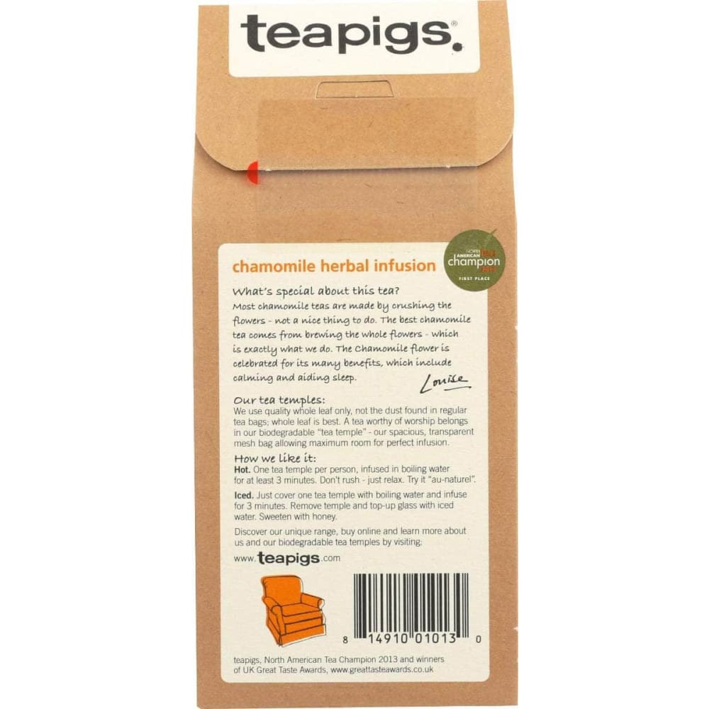 TEAPIGS Grocery > Beverages > Coffee, Tea & Hot Cocoa TEAPIGS: Chamomile Tea, 15 bg