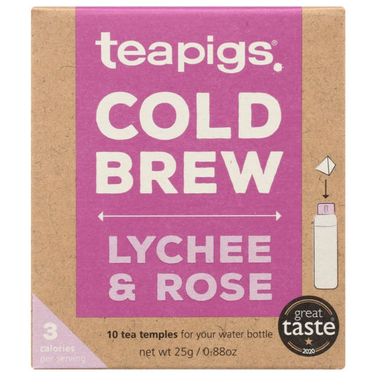 TEAPIGS: Cold Brew Lychee & Rose 10 BX (Pack of 4) - Grocery > Beverages > Coffee Tea & Hot Cocoa - TEAPIGS