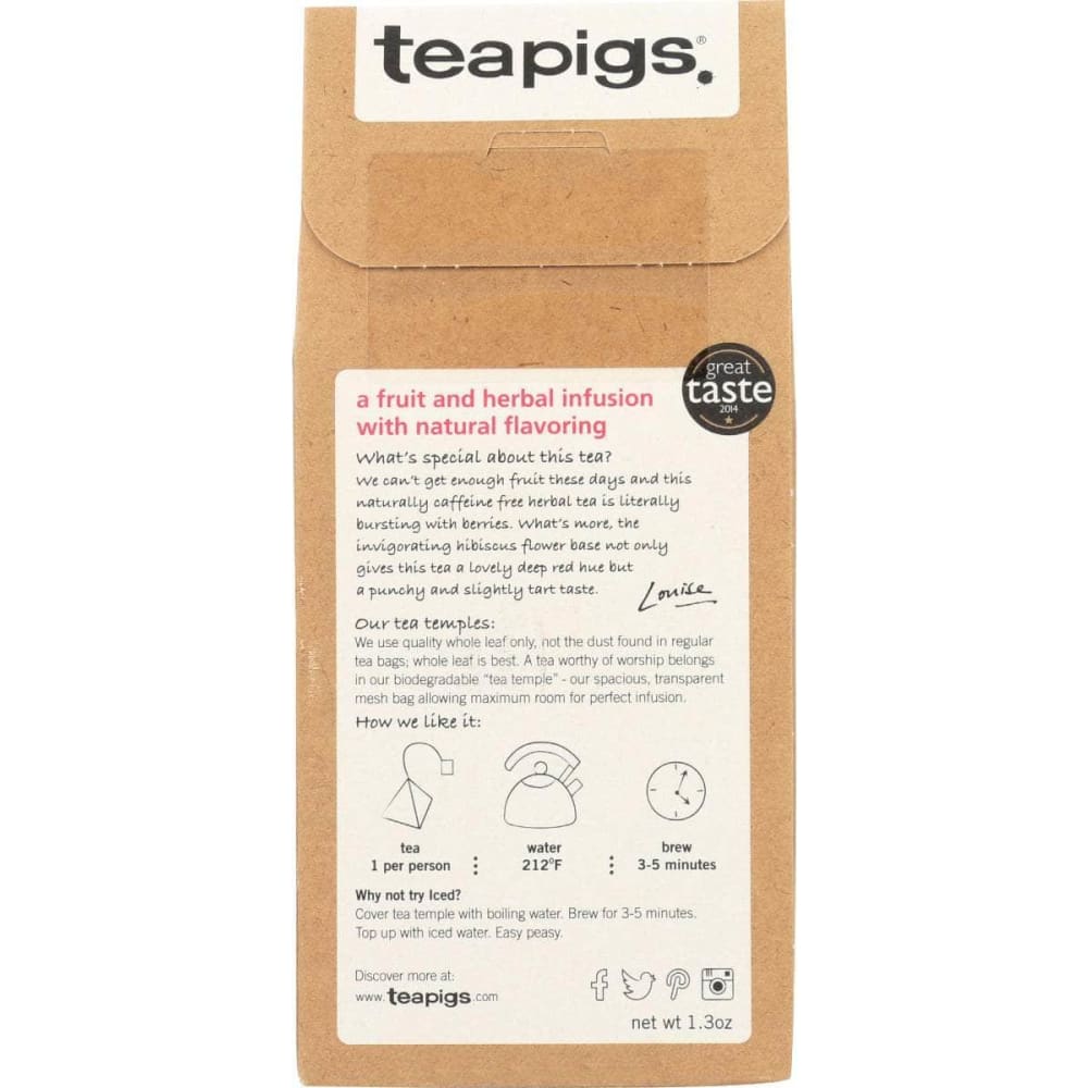 TEAPIGS Grocery > Beverages > Coffee, Tea & Hot Cocoa TEAPIGS: Tea Super Fruit, 15 bg