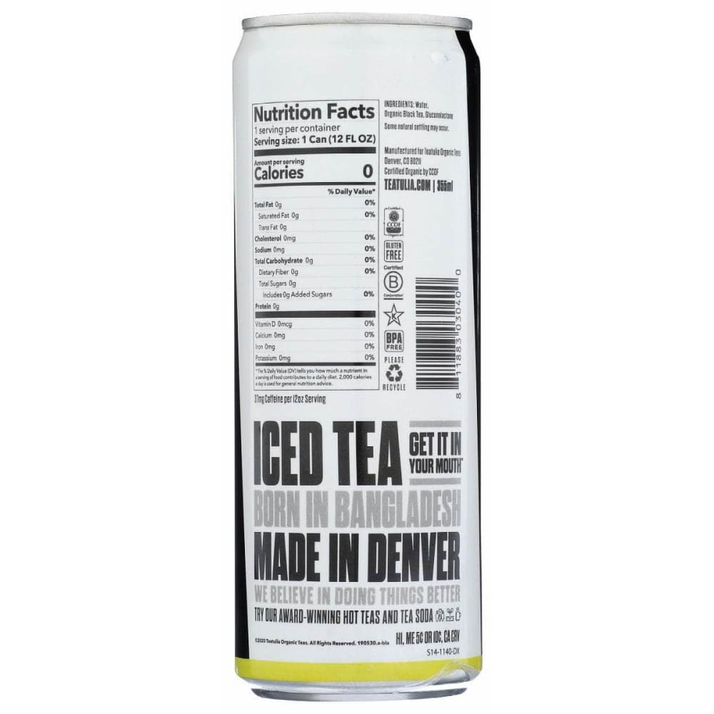 TEATULIA Grocery > Beverages > Coffee, Tea & Hot Cocoa TEATULIA: Signature Black Iced Tea, 12 fo