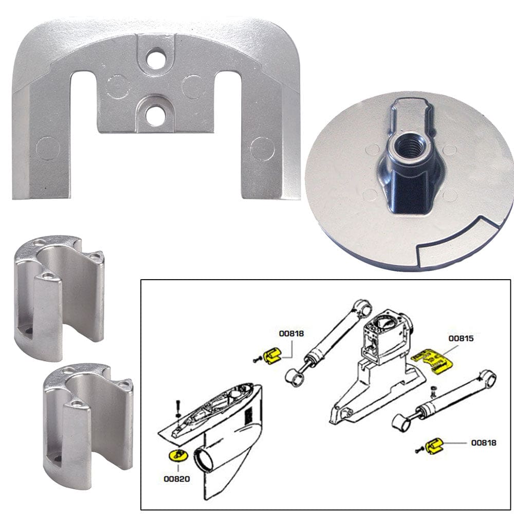 Tecnoseal Anode Kit w/ Hardware - Mercury Bravo 2-3 up to 2003 - Magnesium - Boat Outfitting | Anodes - Tecnoseal