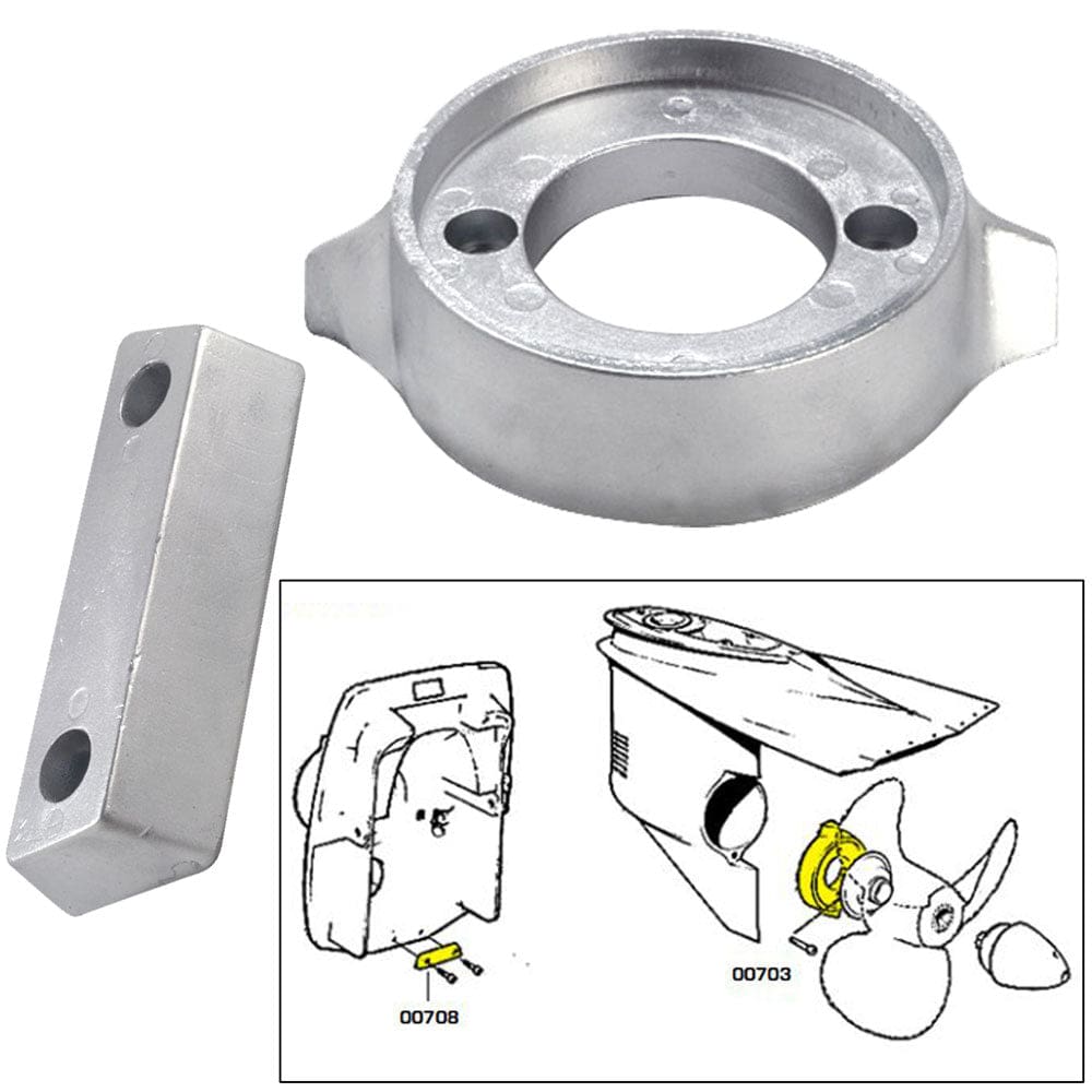 Tecnoseal Anode Kit w/ Hardware - Volvo 290 - Aluminum - Boat Outfitting | Anodes - Tecnoseal