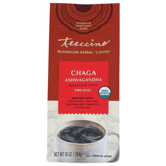 TEECCINO Teeccino Coffee Chaga Ashwagandha Mushroom, 10 Oz