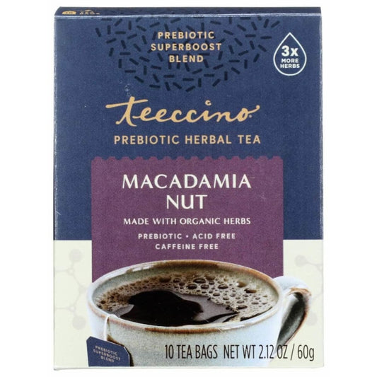 TEECCINO Teeccino Tea Macadamia Nut Prebiot, 10 Ct