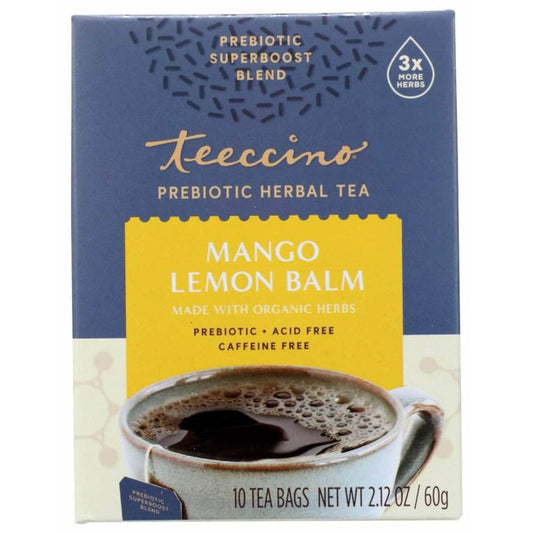 TEECCINO Teeccino Tea Mango Lemon Prebiotic, 10 Ct
