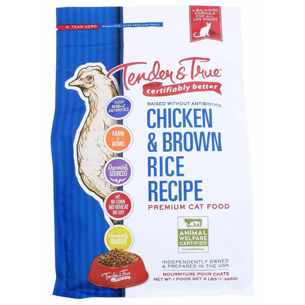 TENDER AND TRUE TENDER AND TRUE Cat Fd Chicken & Brn Rice, 3 lb