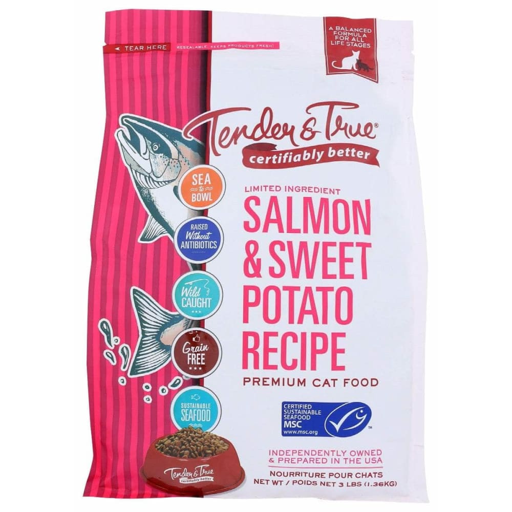 TENDER AND TRUE TENDER AND TRUE Cat Fd Salm & Swt Pot Dry, 3 lb