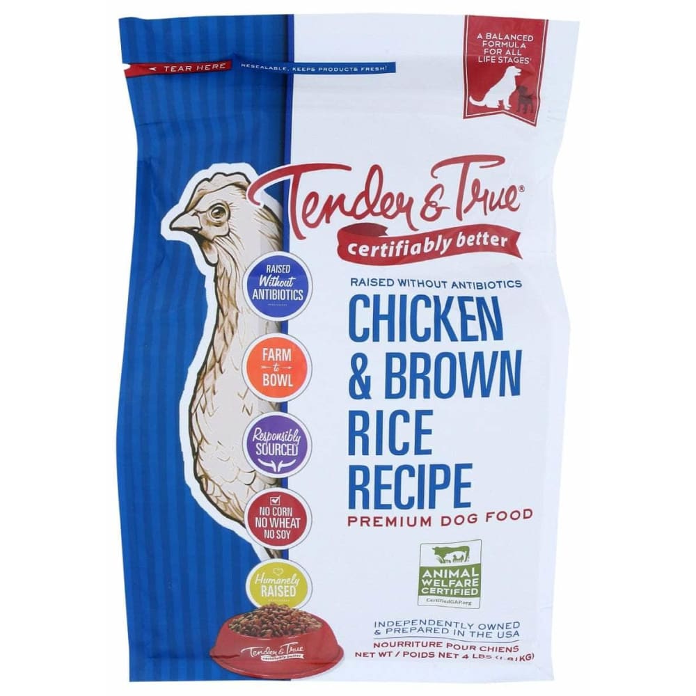 TENDER AND TRUE TENDER AND TRUE Chicken and Brown Rice Dry Dog Food, 4 lb